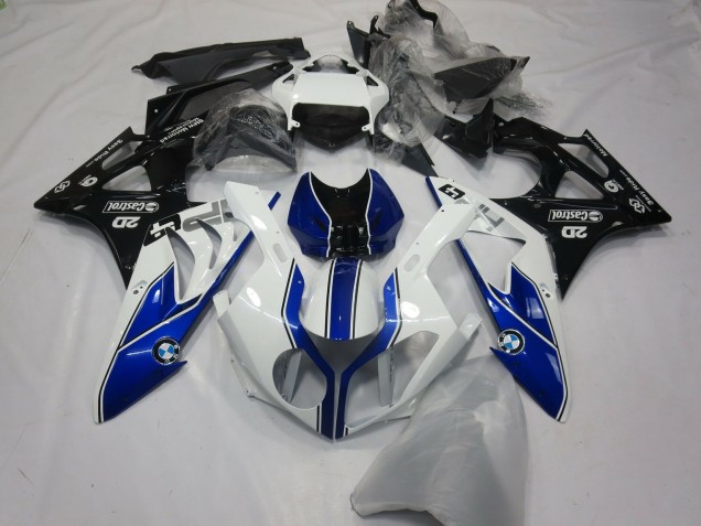 2015-2016 BMW S1000RR Motorcycle Fairings - White Blue Glossy Black UK