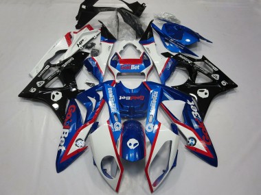 Best 2009-2014 BMW S1000RR Motorcycle Fairings - White Red Blue Glossy Black GoldBet HP UK