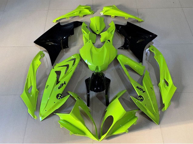 2009-2014 BMW S1000RR Motorcycle Fairings - High Viz Yellow Glossy Black HP UK