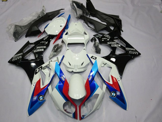 2009-2014 BMW S1000RR Motorcycle Fairings Kit - White Red Blue Glossy Black UK