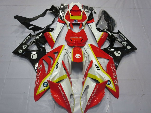 2009-2014 BMW S1000RR Motorcycle Fairings - White Red Yellow Glossy Black UK