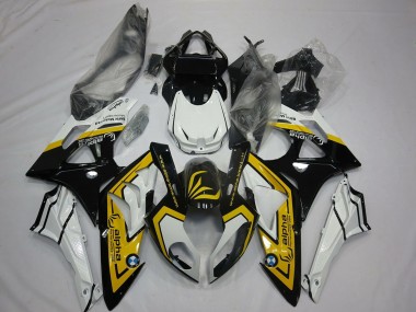 Best 2009-2014 BMW S1000RR Motorcycle Fairings - White Yellow Glossy Black UK