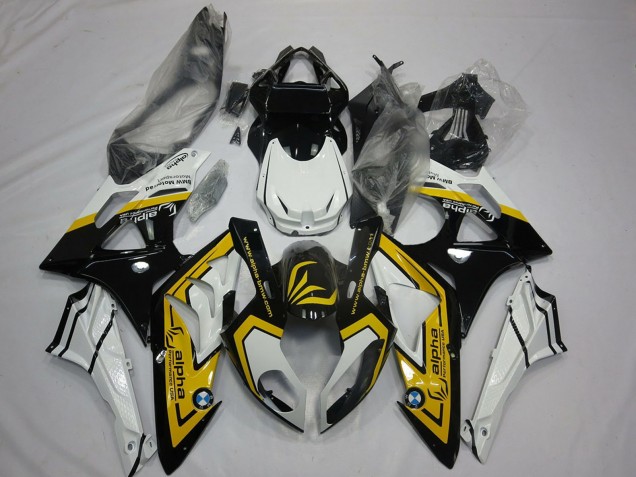 2009-2014 BMW S1000RR Motorcycle Fairings - White Yellow Glossy Black UK