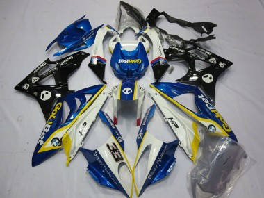 Best 2009-2014 BMW S1000RR Motorcycle Fairings - White Yellow Blue Glossy Black GoldBet 33 UK