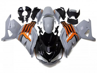 Best 2012-2024 Kawasaki ZX14R ZZR1400 Motorcycle Fairings - Nardo Grey Orange Black UK