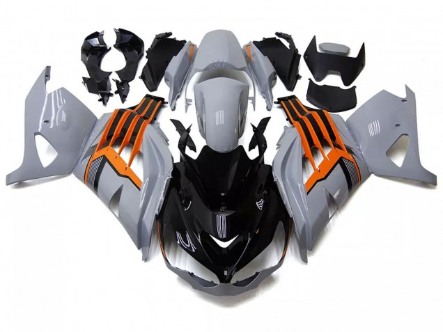 2012-2024 Kawasaki ZX14R ZZR1400 Motorcycle Fairings - Nardo Grey Orange Black UK
