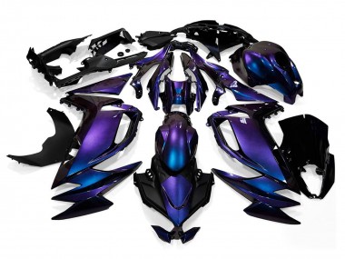 Best 2020-2024 Kawasaki Ninja 650 EX650 Motorcycle Fairings - Chameleon Blue Purple UK