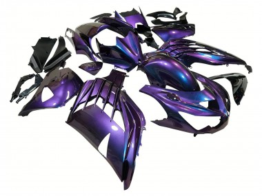Best 2012-2024 Kawasaki ZX14R ZZR1400 Motorcycle Fairings - Chameleon Blue Purple UK