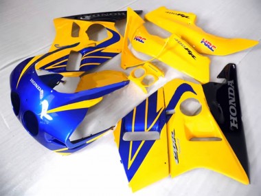 Best 1987-1989 Honda CBR400RR NC23 Motorcycle Fairings - Yellow Blue Glossy Black UK