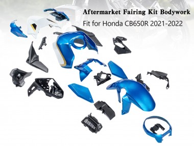 Best 2019-2022 Honda CB650R Motorcycle Fairings - Blue Gold Black UK