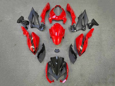 Best 2018-2024 Kawasaki Z400 Motorcycle Fairings - Red Matte Black UK