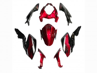 Best 2018-2024 Kawasaki Z400 Motorcycle Fairings - Candy Red Glossy Black UK