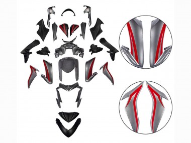 Best 2015-2020 Suzuki GSX-S 1000 Motorcycle Fairings - Red Silver UK