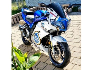 Best 2003-2013 Suzuki SV650 Motorcycle Fairings - White Blue Lucky Strike Motul UK