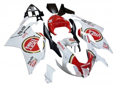 Best 2003-2006 Aprilia RSV1000 Motorcycle Fairings - White Red Lucky Strike Motul 34 UK