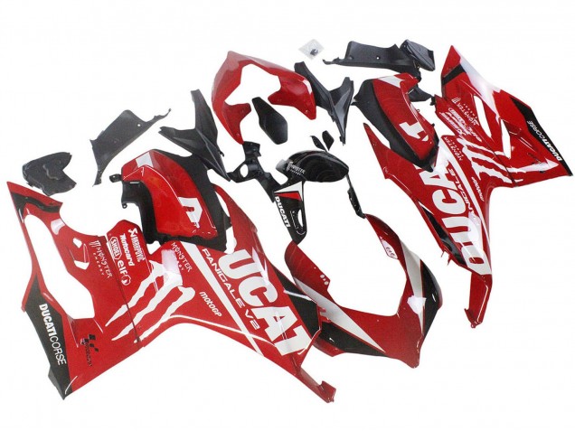 2020-2024 Ducati Panigale V2 Motorcycle Fairings - Red Glossy Black Monster Corse UK