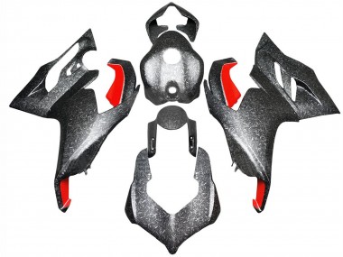 Best 2020-2024 Ducati Panigale V2 Motorcycle Fairings - Black Forged Carbon Fiber Style Red UK