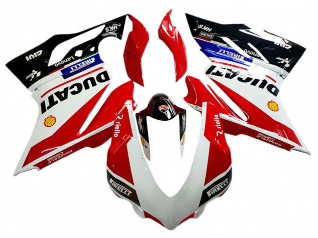 2018-2019 Ducati Panigale V4 V4S Motorcycle Fairings - White Red Glossy Black Lenovo UK