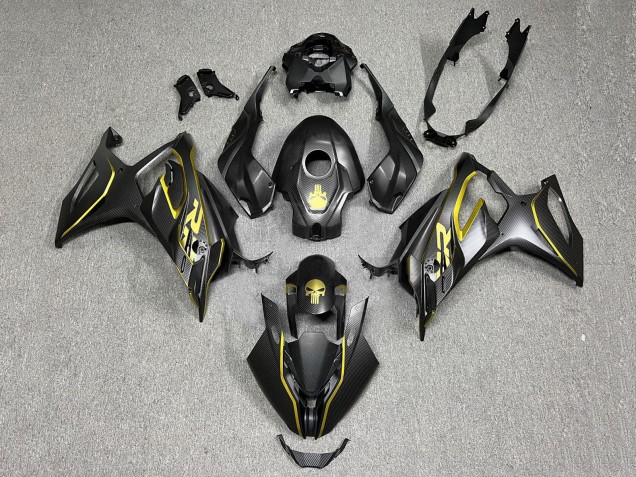 2023-2024 BMW S1000RR Motorcycle Fairings - Gold Black Carbon Fiber UK