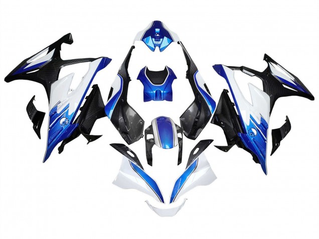 2023-2024 BMW S1000RR Motorcycle Fairings - White Blue Black Carbon Fiber UK