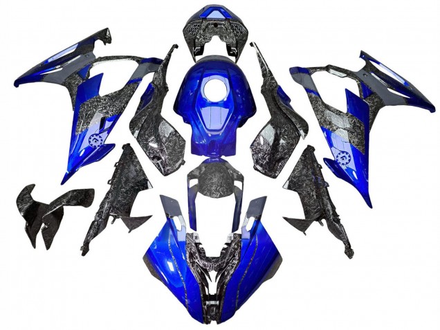2019-2022 BMW S1000RR Motorcycle Fairings - Blue Forged Carbon Fiber UK