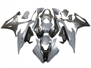 Best 2019-2022 BMW S1000RR Motorcycle Fairings - Grey Black Carbon Fiber UK