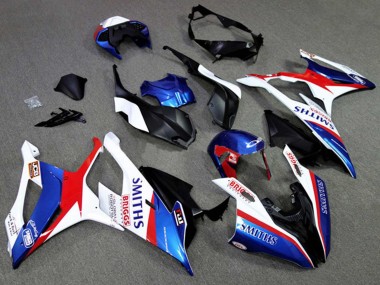 Best 2019-2022 BMW S1000RR Motorcycle Fairings - White Blue Red Smiths UK