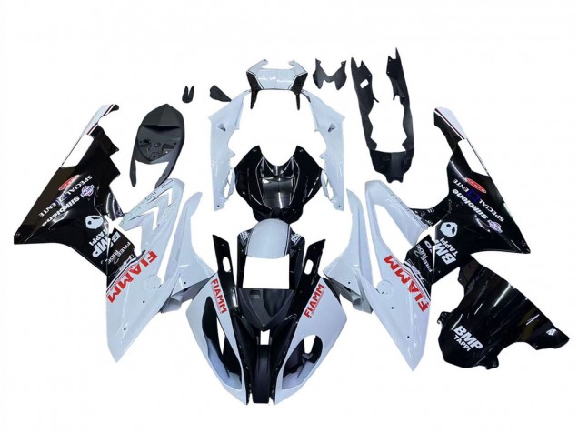 2015-2016 BMW S1000RR Motorcycle Fairings - White Glossy Black Fiamm UK