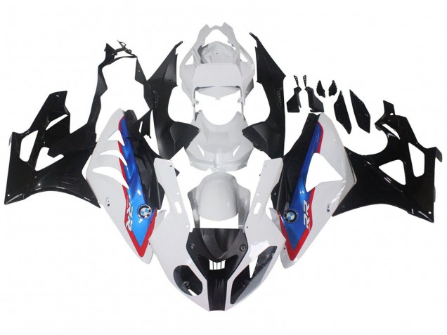 2009-2014 BMW S1000RR Motorcycle Fairings - White Red Blue Glossy Black HP Becker Carbon UK