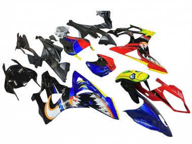 Best 2009-2014 BMW S1000RR Motorcycle Fairings - Red Blue Yellow Shark UK