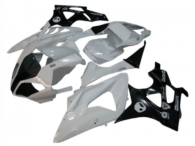 2009-2014 BMW S1000RR Motorcycle Fairings - White Glossy Black UK