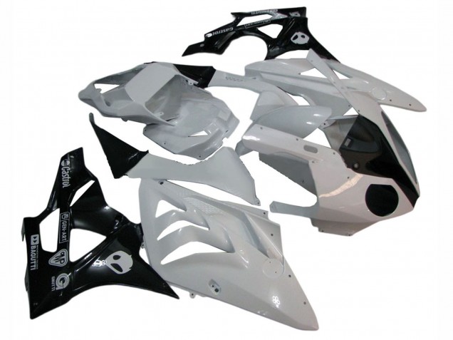2009-2014 BMW S1000RR Motorcycle Fairings - White Glossy Black UK
