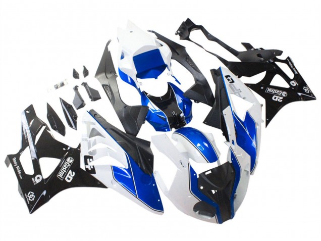 2009-2014 BMW S1000RR Motorcycle Fairings - White Blue Glossy Black Castrol UK