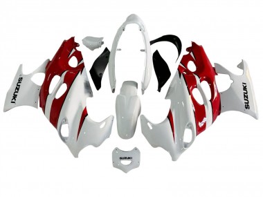 Best 2004-2006 Suzuki GSX600F/GSX750F Motorcycle Fairings - White Red UK