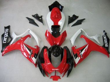 Best 2006-2007 Suzuki GSXR 600 / GSXR 750 Motorcycle Fairing - White Red Glossy Black UK