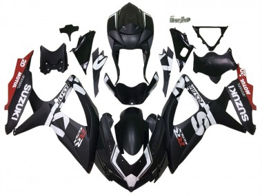 Best 2008-2010 Suzuki GSXR 600 / GSXR 750 Motorcycle Fairings - Matte Black Red White UK