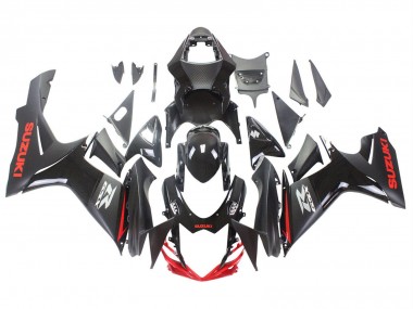 Best 2011-2024 Suzuki GSXR 600 / GSXR 750 Motorcycle Fairings - Black Grey Red Line UK