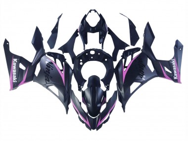 Best 2018-2024 Kawasaki Ninja 400 Motorcycle Fairings - Matte Black Pink UK