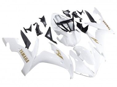 Best 2004-2006 Yamaha YZF 1000 R1 Motorcycle Fairings - White Gold Decals UK