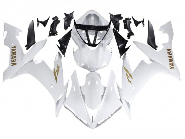 Best 2004-2006 Yamaha YZF 1000 R1 Motorcycle Fairings - White Gold Decals UK