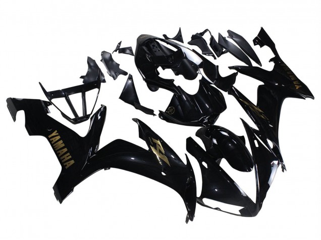 2004-2006 Yamaha YZF 1000 R1 Motorcycle Fairings - Glossy Black Gold Decals UK