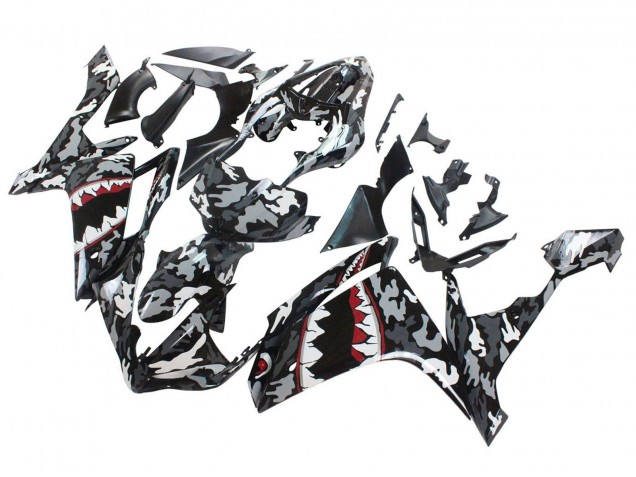 2007-2008 Yamaha YZF 1000 R1 Motorcycle Fairings - Grey White Camouflage Shark UK