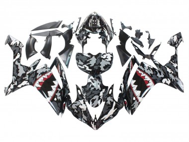 Best 2007-2008 Yamaha YZF 1000 R1 Motorcycle Fairings - Grey White Camouflage Shark UK