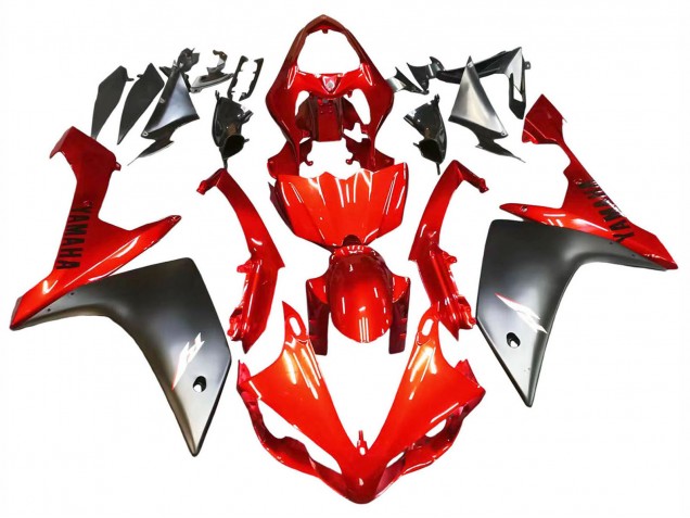2007-2008 Yamaha YZF 1000 R1 Motorcycle Fairing - Red Matte Black UK