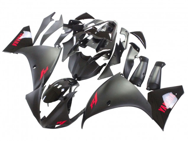 2009-2011 Yamaha YZF 1000 R1 Motorcycle Fairing - Matte Black Red Decal UK