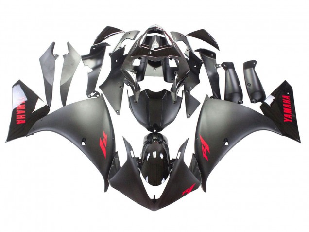 2009-2011 Yamaha YZF 1000 R1 Motorcycle Fairing - Matte Black Red Decal UK
