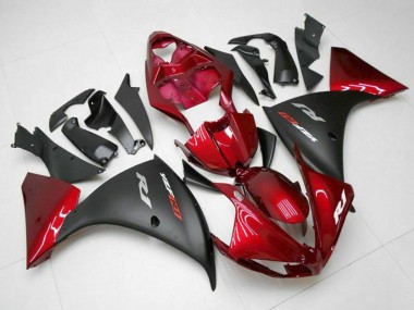 Best 2009-2011 Yamaha YZF 1000 R1 Motorcycle Fairings - Red Matte Black UK