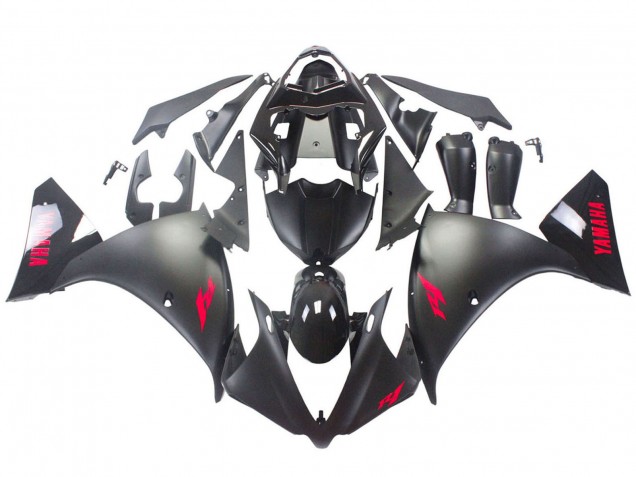 2012-2014 Yamaha YZF 1000 R1 Motorcycle Fairings - Glossy Black Matte Black Red UK