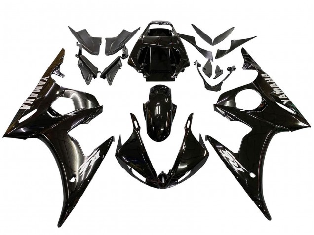 2006-2009 Yamaha YZF R6S Motorcycle Fairings - Glossy Black White Decals UK
