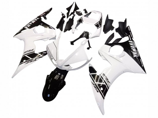 2003-2004 Yamaha YZF R6 Motorcycle Fairing - White Glossy Black UK